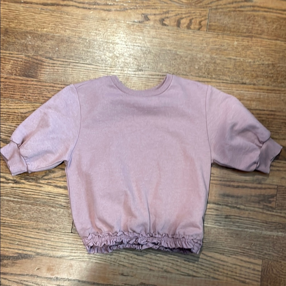 Lavender Ruffle Hem Sweatshirt